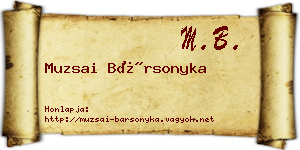 Muzsai Bársonyka névjegykártya